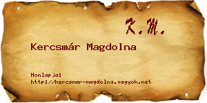 Kercsmár Magdolna névjegykártya